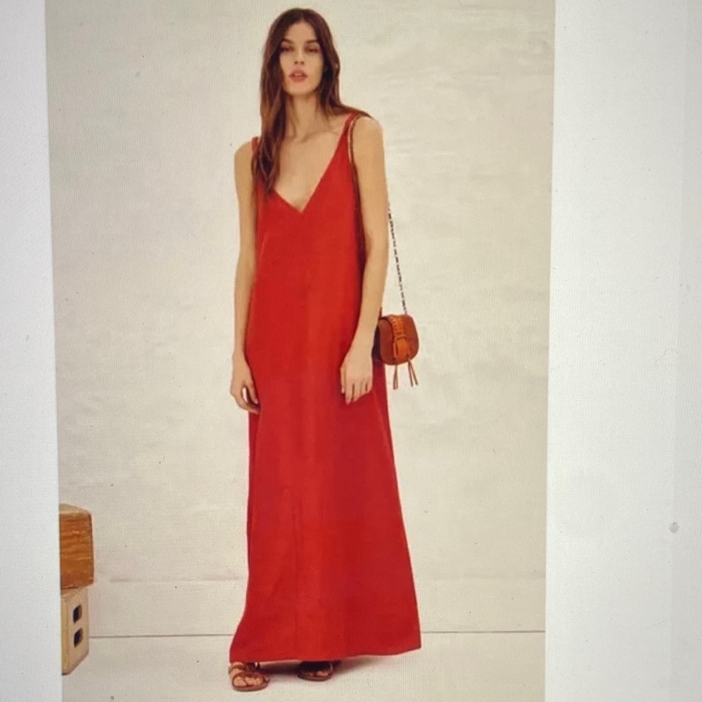 ba&sh Polly Maxi Dress in Prune size Medium